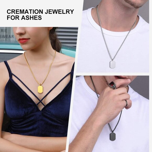 Urn Necklaces for Ashes for Women Men Cremation Pendant Necklace for Ashes Dog/C - Picture 3 of 7